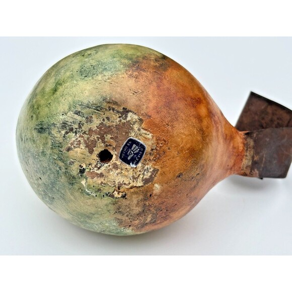 Folk Art Clay Art Pottery Bird Figure w/ Wrought Iron Tail Handcrafted Mexico - Picture 7 of 13